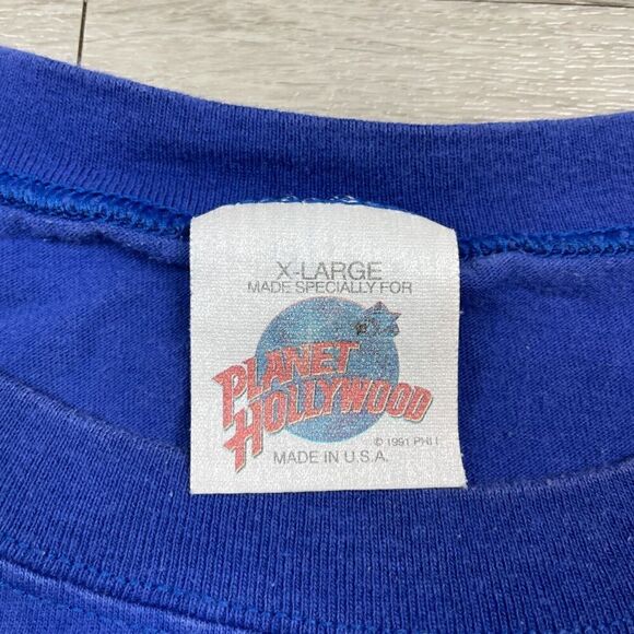 Vintage Shirt Mens Extra Large Blue Planet Hollywood Phoenix Arizona 90s Retro - Picture 3 of 8